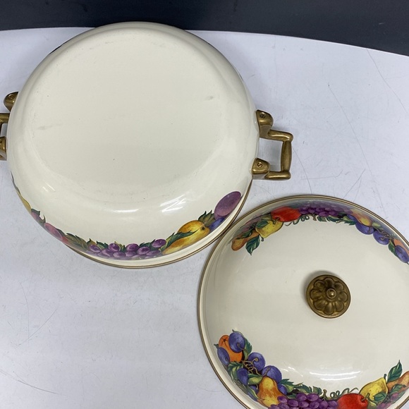 Fissler Asta Lincoware Casserole Dish Cornucopia Fruit Enamelware Dutch Oven - Picture 16 of 17